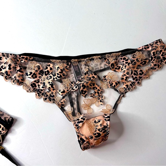 3pc‎ Victoria’s Secret Very Sexy Sheer Leopard Bra Waist Cincher Garter & Thong - Picture 15 of 17